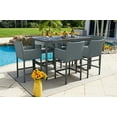 thumbnail image 4 of Milan 7-Piece Aluminum Outdoor Patio Furniture Bar Table Set in Charcoal w/Bar Table and Six Sling Bar Chairs, 4 of 9
