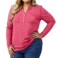 thumbnail image 6 of Tunic Tops for Women Loose Fit Dressy Nelozsy Plus-size Women's V-neck Long-sleeved Tunic With A Cinched Waist Featuring A Stretch Waistband For A Casual Look Red L, 6 of 8