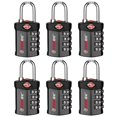thumbnail image 1 of Forge TSA Approved Luggage Locks for Air Travel, Gym Lockers, School Lockers, Pelican Cases, Easy Read Dials, Durable Alloy Body, Black 6 Pack., 1 of 7