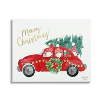 Stupell Industries Santa Gnomes Driving Christmas Car Holiday Tree Graphic Art Gallery Wrapped Canvas Print Wall Art, Design by Heatherlee Chan