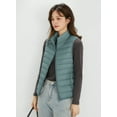 thumbnail image 4 of Wenseny Women’s Stand-up Collar Padded Warm Puffer Vest Zipper Outerwear Quilted Coat Gray Green M, 4 of 7