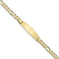 thumbnail image 1 of 14k Flat Figaro Link Soft Diamond Shape ID Bracelet (Weight: 8.4 Grams, Length: 7 Inches), 1 of 3