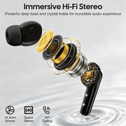 Wireless Earbuds, Bluetooth 5.4 Headphones 48 Hours Playtime, Hifi Stereo Deep Bass Earphones with Usb-c Fast Charging, IPX7 Waterproof Ear Buds for Sports, Gym