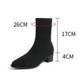 thumbnail image 5 of Heisall Women's Boots Knit Stretch Short Shaft Sock Boots Solid Color Pointed Toe Chunky High Heel Ankle Boots Fashion Casual, 5 of 8