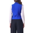 thumbnail image 3 of CHALECO DE TRAJE DE MUJER INSPIRADOR CHIC, DOBLE BOTON, CON SOLAPA, VESTIDO ELEGANTE, COLOR AZUL REAL, 3 of 6