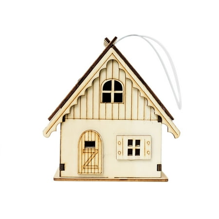 

Nomeni Christmas Light Wooden House Pendant Christmas Warm Light Small House Pendant Christmas Decoration Ornaments