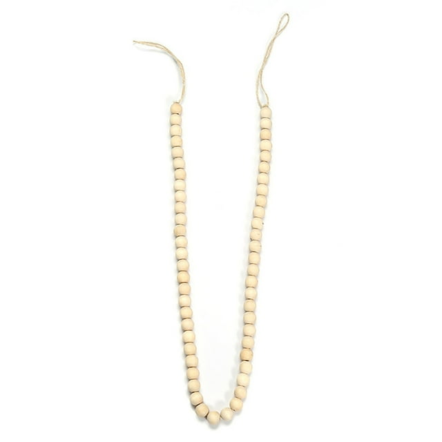Xihbxyly Guirnalda de Cuentas de Madera, Cuentas de Madera Natural con Borlas, Decoración Bohemia para El Hogar, Adornos Navideños Diy, Decoración Multiusos, Decoración de Mesa Rústica, Opciones de L