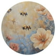 thumbnail image 3 of Happy Cute Bees Round Small Area Rug, Print Non Slip Washable Floor Mat, Soft Throw Rug for Living Room, Powder Room Entryway, Bathroom, Bedside, 3 of 6