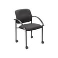 thumbnail image 5 of Lorell Guest Chair with Arms Black Seat - Black Steel Frame - Four-legged Base - Black - 17.50" Seat Width x 17" Seat Depth - 23.5" Width x 23.5" Depth x 33" Height - 2 / Carton, 5 of 9