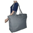 thumbnail image 5 of Extra Large Travel Day Tote Bag Heavy Duty Cotton Twill Zip Top Denim Blue, 5 of 8
