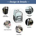 thumbnail image 5 of Ttyddzy Clear Backpack Heavy Duty PVC Transparent Backpack for College Workplace, Lightbluefloral, 5 of 8
