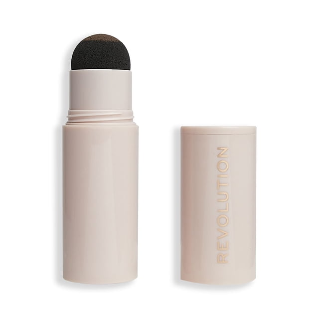 Kit de plantillas y sellos en polvo para cejas Revolution Herramienta para dar forma a las cejas Marrón medio Incluye plantillas para cejas
