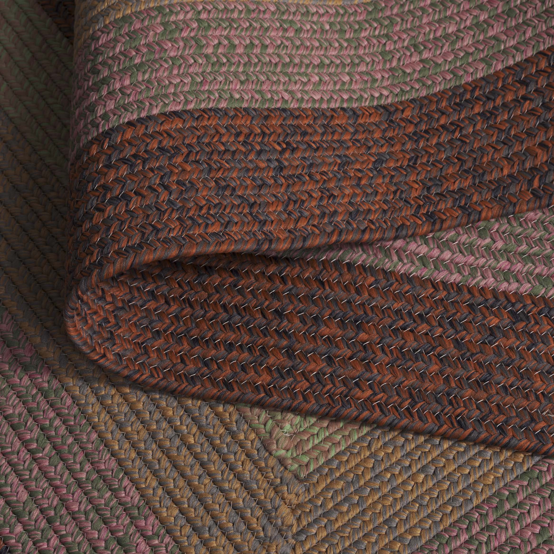 SAFAVIEH Braided Jarrod Geometric Machine Washable Reversible Area Rug, Dark Brown/Light Green, 2' x 4' Half Moon