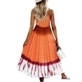 thumbnail image 2 of YAGHYAGH Womens Tie Dye Print Sleeveless V Neck A-line Maxi Dress, 2 of 5