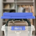 thumbnail image 3 of Hefty 40 Qt. Clear Plastic Storage Bin with Blue HI-Rise Lid, 6 Pack, 3 of 6