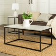 thumbnail image 3 of 42" Open Box Coffee Table with Faux-Marble Top and Black Metal Base, 3 of 9