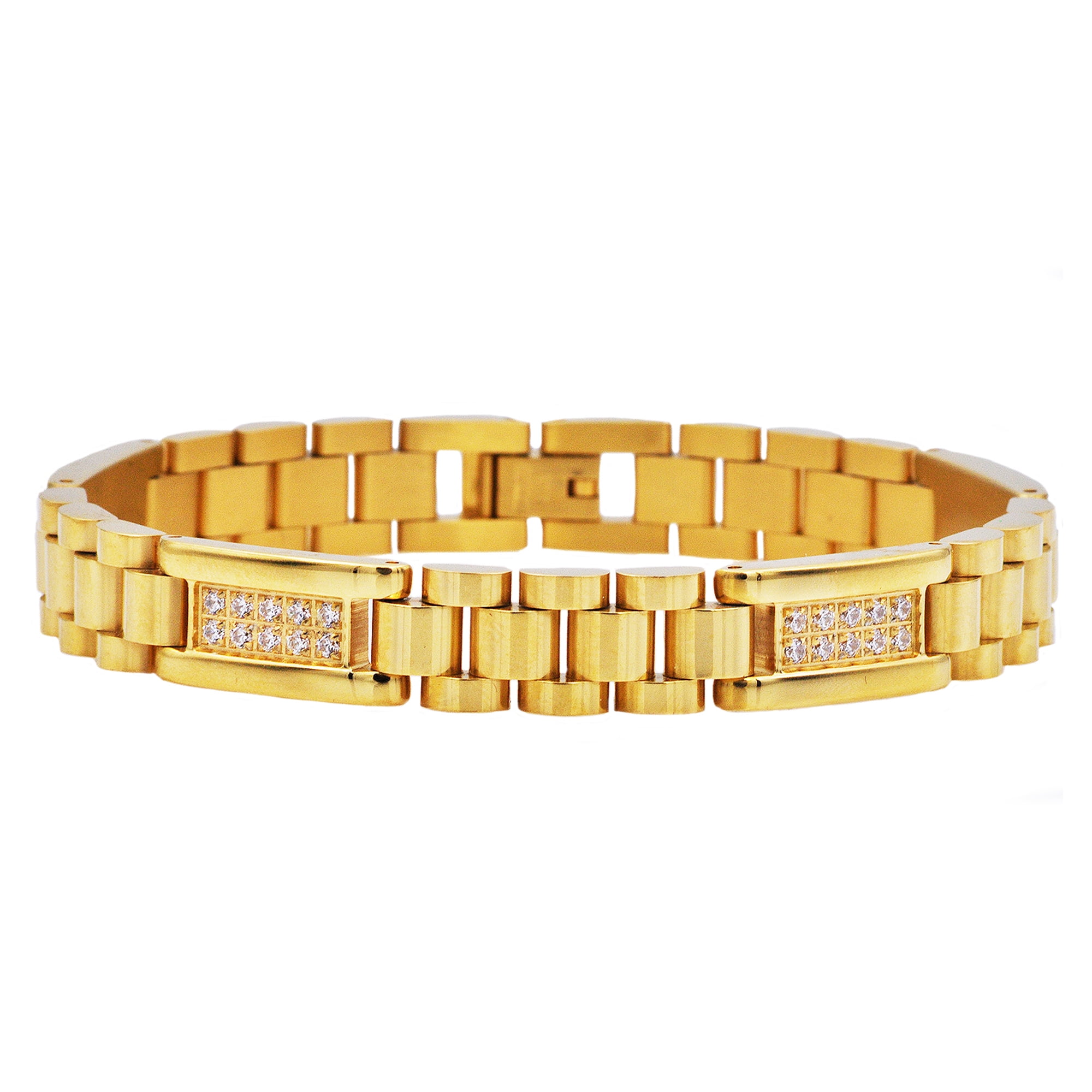 Arista Polished Gold Stainless Steel Micro Link Bracelet