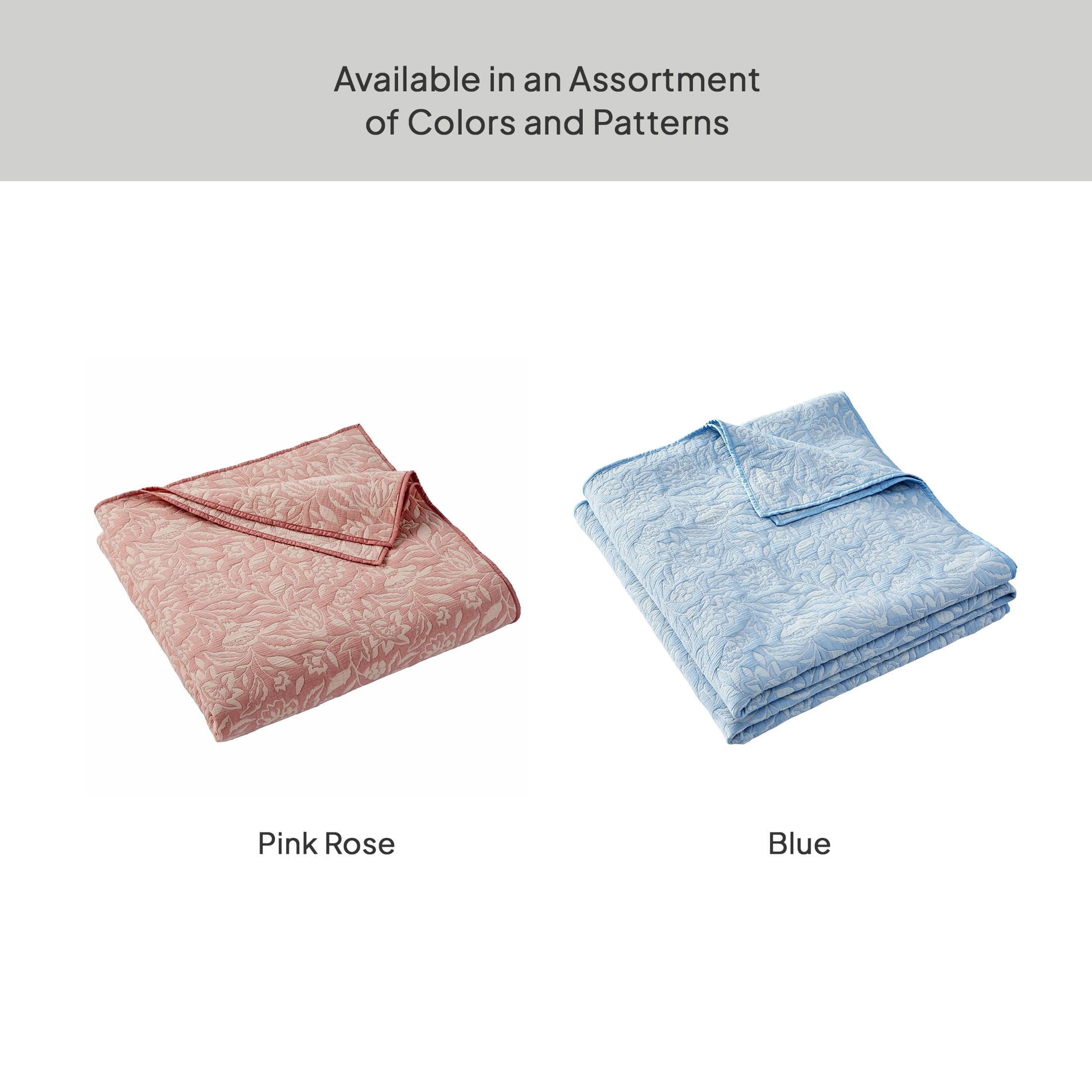 Better Homes & Gardens Floral Matelassé Quilt, King, Pink Rose Bedding