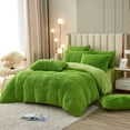 thumbnail image 4 of MorroMorn 5 PCS Shaggy Duvet Cover Bedding Set - Fluffy Comforter Cover Long Faux Fur Luxury Ultra Soft Cozy (Green, Full/Queen), 4 of 6