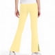 thumbnail image 5 of Pantalones de yoga acampanados de color liso para niñas, con bolsillos y cintura elástica, de poliéster, tallas medianas y grandes., 5 of 9