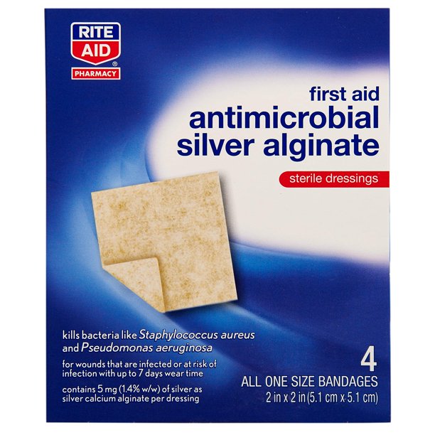 Rite Aid First Aid Antimicrobial Silver Alginate Sterile Dressings 4