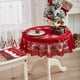 thumbnail image 4 of Mantel navideño rojo redondo a cuadros estilo búfalo, para mesa de comedor o de centro, 4 of 6