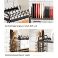 thumbnail image 6 of ​MAROAUO Dish Drying Rack 2-Tier Square with Utensil Holder and Drain Board, Sink Organizer, Kitchen Sink Dish Drainer, Black, 1pc, Standard Size​, 6 of 11