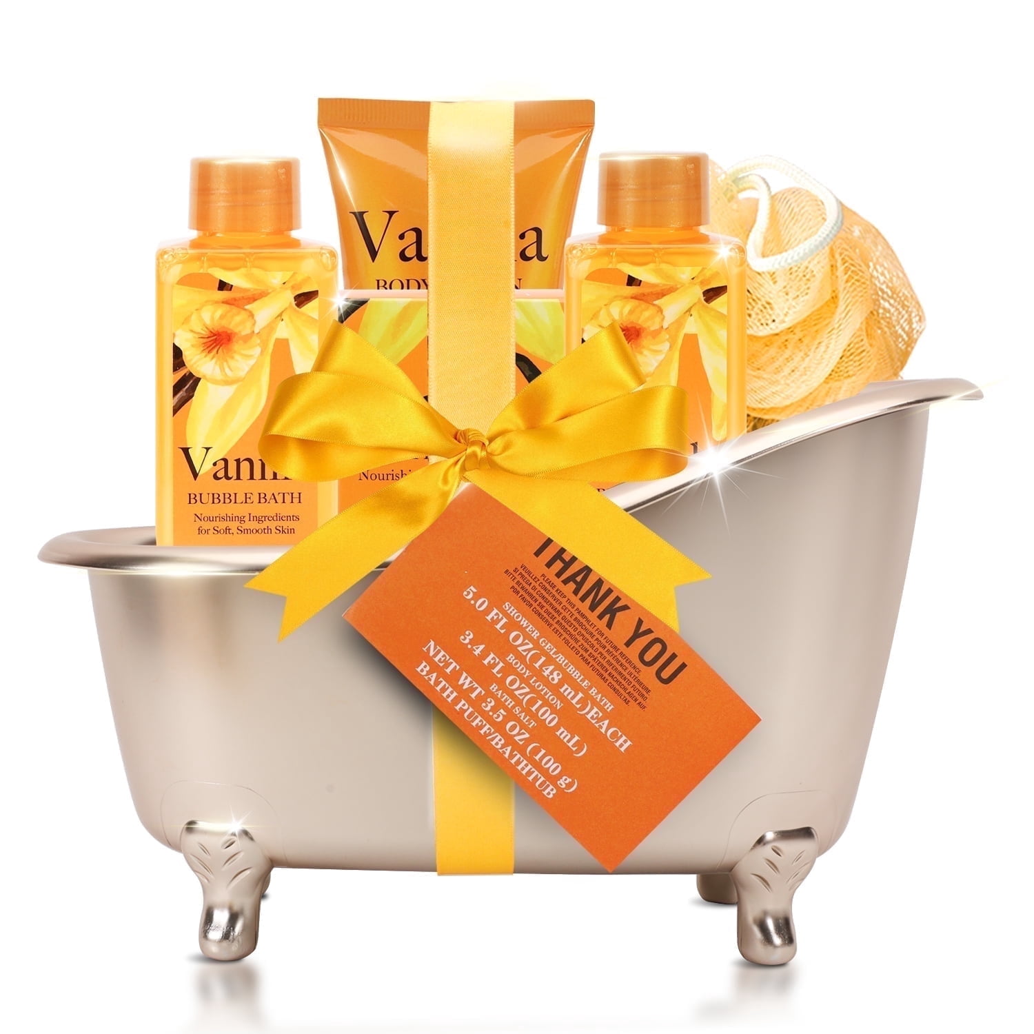 Spa Luxetique Bath Gift Baskets for Women - Vanilla Body Care Gift Sets for Mom, Beauty Holiday Anniversary Birthday Gifts, Home Pampering Sets for Her
