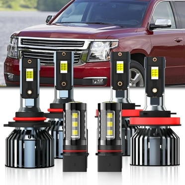 Headlights Fit For 2015-2020 Chevrolet Suburban LED Headlight Bulbs,9005/HB3/H10 High Beam  H11/H8/H9 Low Beam  PSX26W Fog Light Combo,Plug And Play,Pack of 6 (Suburban 2015-2020)