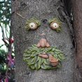thumbnail image 2 of Árbol cara decoración escultura arte jardín decoración ojos pueden brillar en la oscuridad, 2 of 3