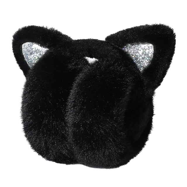 Bunblic Cache-Oreilles en Polyester Pliés Confortables pour Femmes pour Activités Extérieures Vélo Patinage Noir