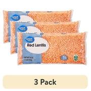 (3 pack) Great Value Red Lentils, 1 lb