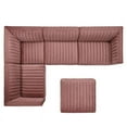 thumbnail image 4 of Modway Conjure 5-Piece Velvet Stainless Steel Sectional Sofa - Gold/Dusty Rose, 4 of 5