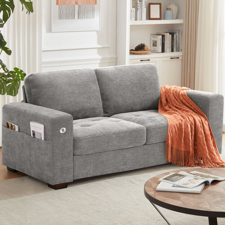 BedLuxury 70” Loveseat Sofa,Comfy Modern 2-Seats Sofa for Small Spaces and Living Room, Removable Cover, Wide Armrest,USB/Type-C Port, Grey BedLuxury 70” Loveseat Sofa,Comfy Modern 2-Seats Sofa for Small Spaces and Living Room, Removable Cover, Wide Armrest,USB/Type-C Port, Grey