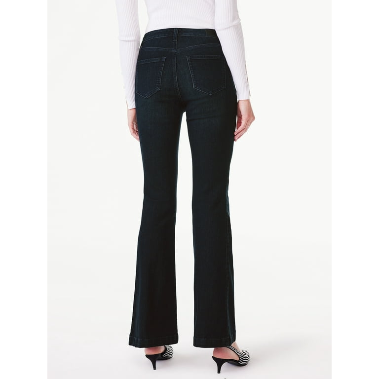 Scoop Women s Flare Leg High Rise Jeans Sizes 0 18 Walmart