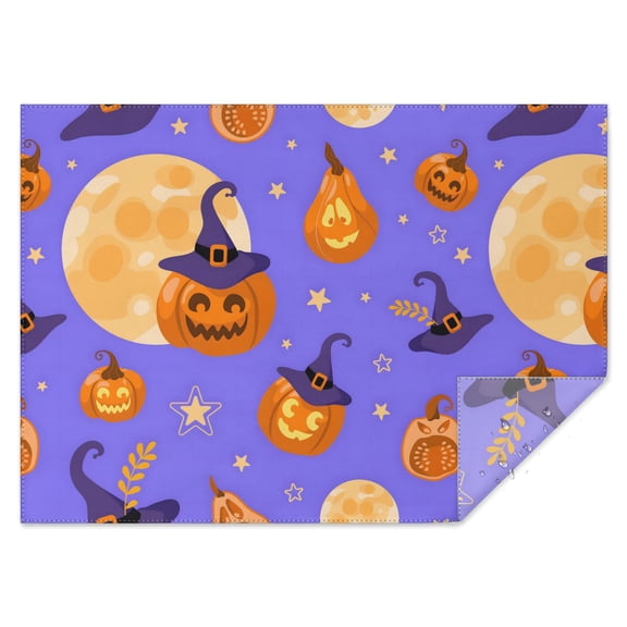 Halloween Table Cloth Waterproof Spillproof Tablecolths Table Covers Pumpkin Spooky Rectangle Tablecloth for Dining Kitchen Restaurant Birthday