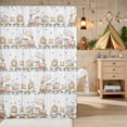 thumbnail image 2 of Erosebridal Lion Shower Curtain 72Wx78L for Boys Girls, White Train Waterproof Bath Curtain, 2 of 5