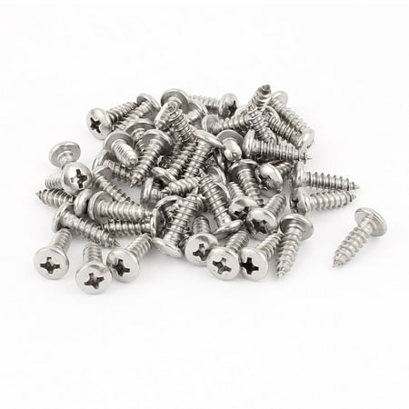 

4.8mm x 18mm Cross Drive Pan Head Self Tapping Screw Fasteners 50 Pcs