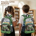 thumbnail image 3 of FKELYI Green Tractor Print Clear Backpack for Elementary Student See Through School Bookbag 17 Inch Transprent Schoolbag Travel Bags Casual Daypack for Teens, 3 of 7