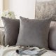 thumbnail image 1 of Juego de 2 Fundas de Almohada de Exterior de Terciopelo Suave (Gris 45x45CM), Fundas de Cojines Decorativas de Jardín para Sala de Estar y Dormitorio, Fundas de Almohada de Franela Navideña para Sofá sin Relleno Rojo Verde, 1 of 5