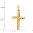 thumbnail image 4 of 14K Yellow Gold Diamond-Cut Hollow Cross Pendant (28 X 15) Made In United States xr235, 4 of 6