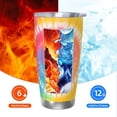 thumbnail image 6 of 20oz Car Cup Three-Piece Set Of Single Silver Edge No Smell Easy To Carry Heat Preservation For Daily Car Sports Travel Tie-Dye Pattern Rainbow Colors (2), 6 of 8