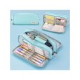 thumbnail image 1 of 1pc Oxford Cloth Pencil Case, Large Capacity, Multifunctional Pen Case With Double Open Window Suitable For Middle School, High School, University Stu, 1 of 4