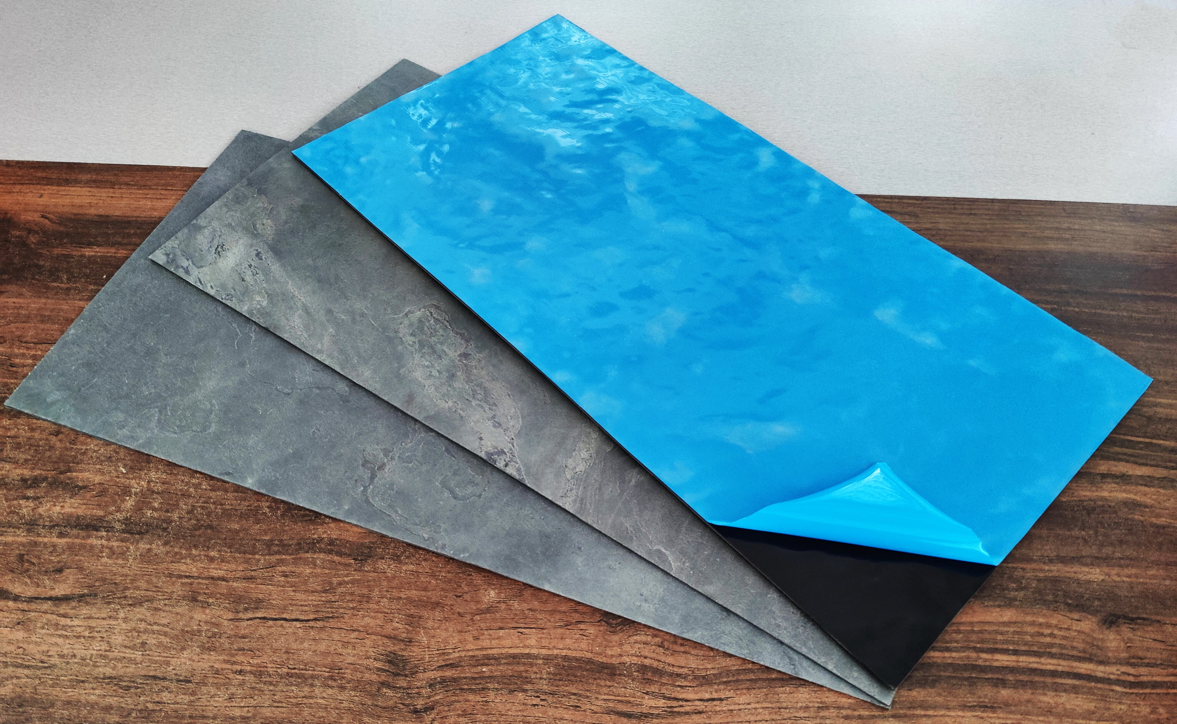 Dundee Deco Veneer Wall Panels, Peel and Stick DIY Slate Stone Finish Tiles for Wall or Backsplash, Made with Real Stone in Deccan Gold, SAMPLE 6" x 6"