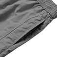 thumbnail image 3 of Linen Shorts for Men 11 Inch Inseam Summer Gym Shorts for Men Loose Elastic Waist Drawstring Cargo Shorts with Pocket Lightweight Casual Sports Shorts Dark Gray XXL, 3 of 7