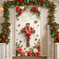 thumbnail image 5 of Angel Theme Welcome Banner Heart Pattern Love Display Rose Decor Romantic Angel Backdrop for Valentine's Day Welcome Party Wedding, 5 of 9