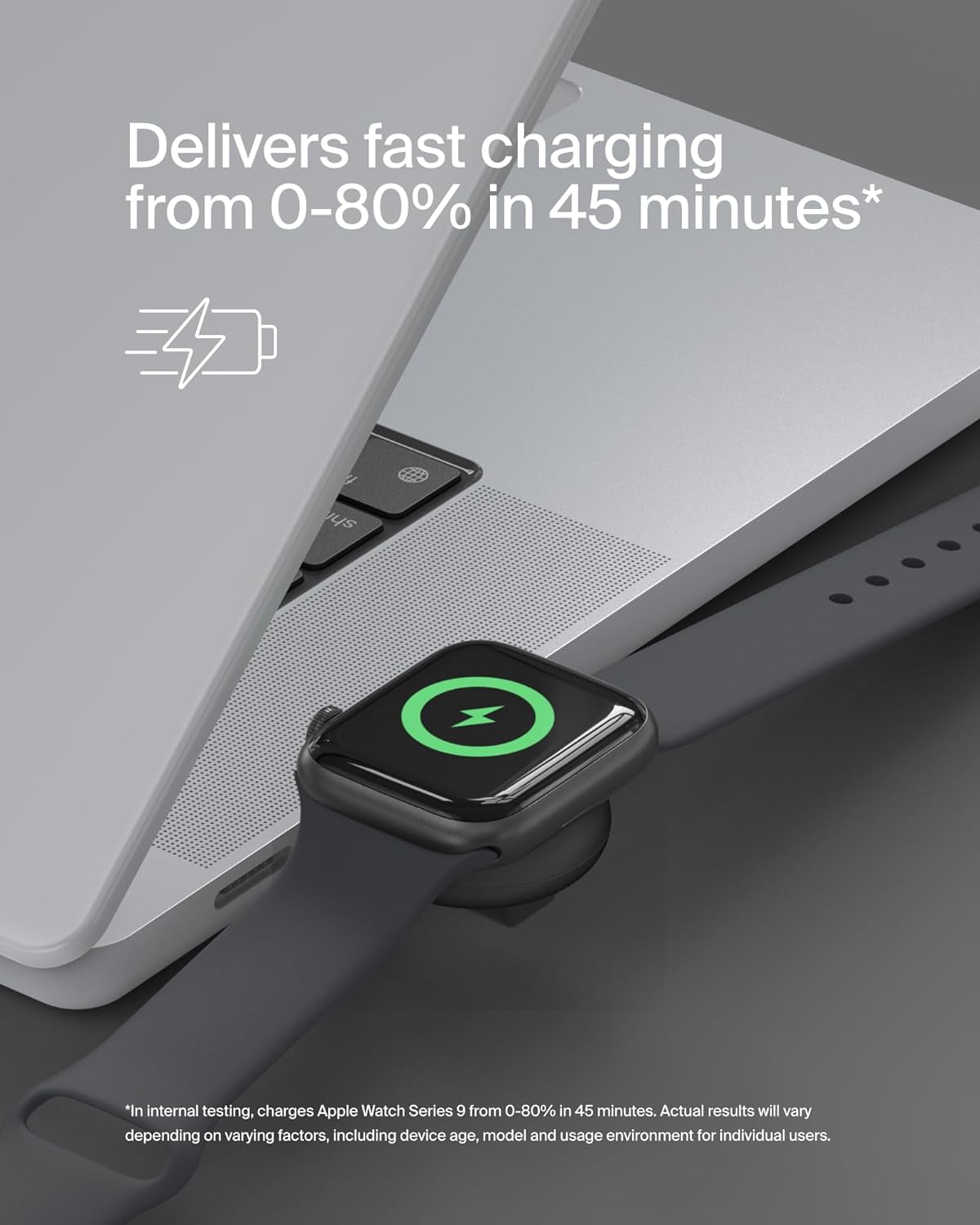 Belkin Portable USB-C Apple Watch Charger - MFi-Certified USB-C Charger for Apple Watch Series 9, Series 8, Series 7, Ultra, & More - Type C Charger Compatible w/MacBook, iPhone 16, & More - Black
