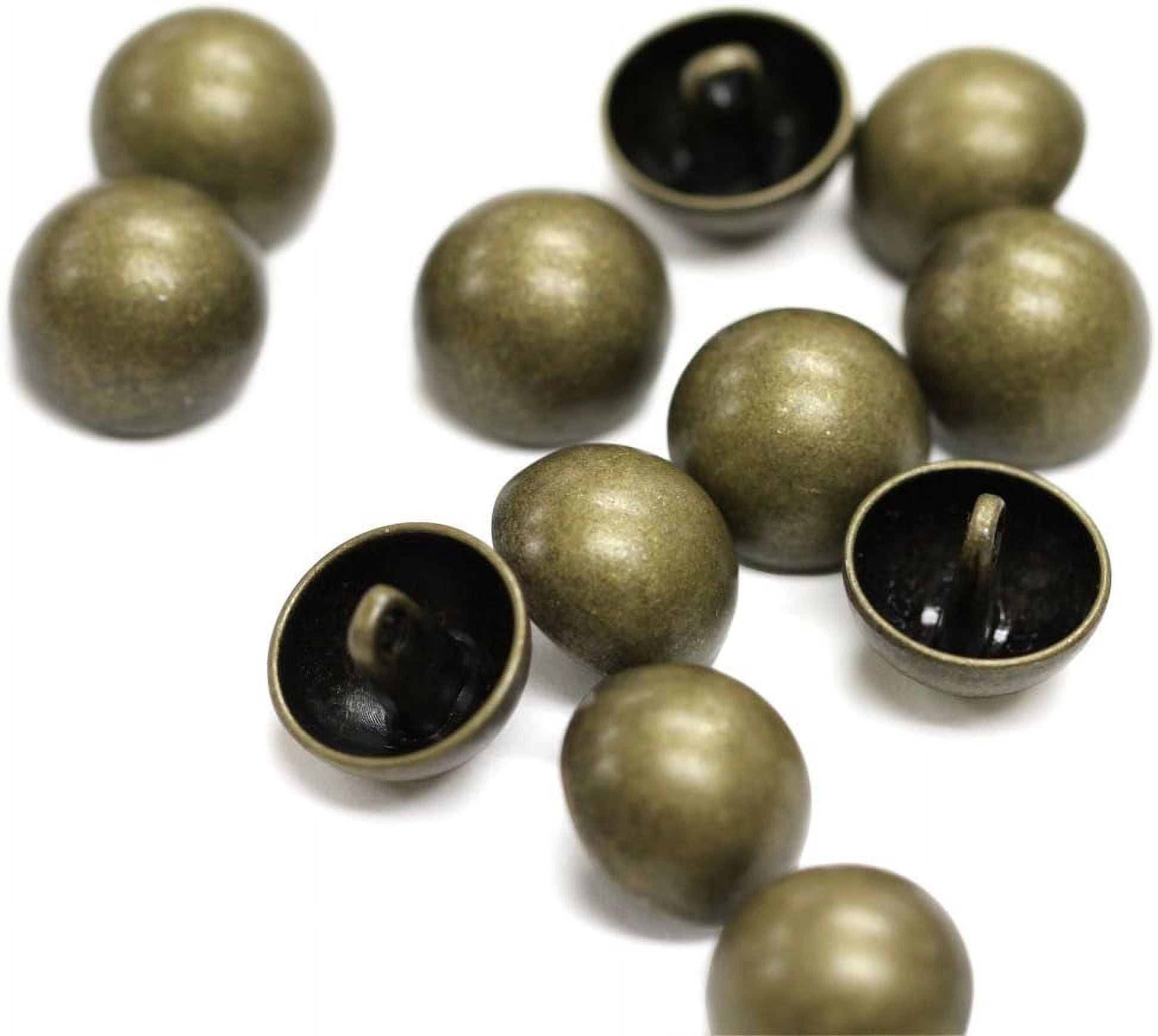 Set of 12 Classic Antique Brass Dome Buttons