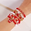 thumbnail image 3 of PISONIC Game Day Bracelets for Women - Heishi Clay Beaded Stretch Bracelets - Stackable Sports Charm Bracelet Bangles - Football Accessories & Outfits Jewelry Gifts, 3 of 7