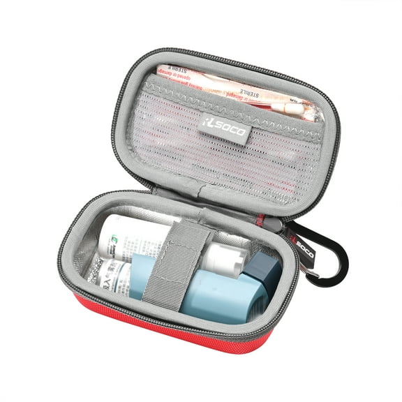 RLSOCO Carrying Case for Adults and Kids Asthma Inhaler - Red (Case Only)
